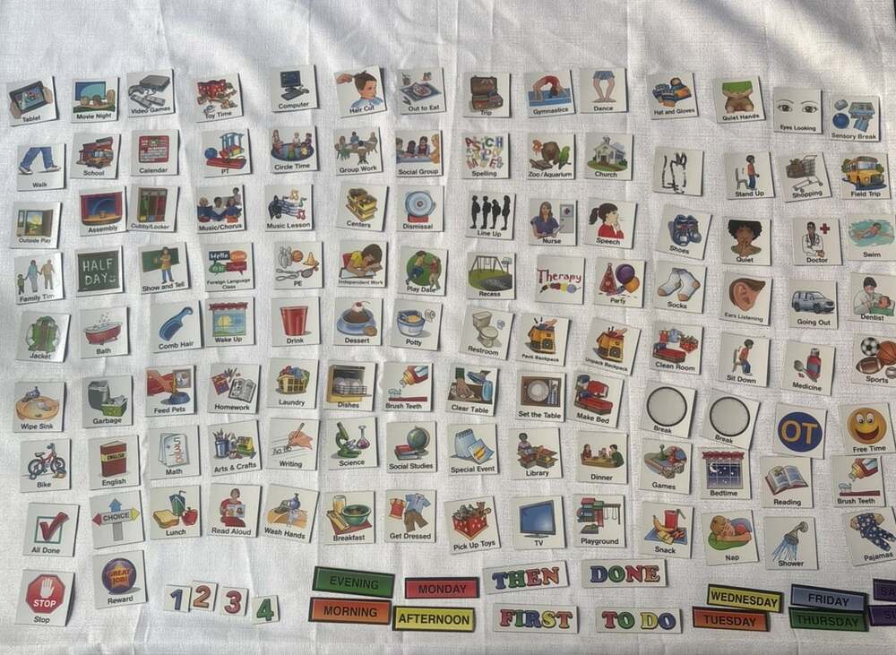 Autism Magnet schedule  132 Piece Set
